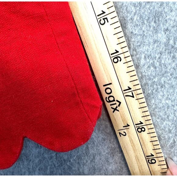 J. Crew Skirt WMNS 10 Red Scalloped Edge Linen Blend Pull On Elastic Waist Mini - Picture 8 of 8